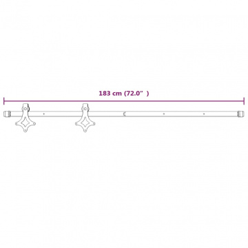 Set feronerie pentru uși glisante, alb, 183 cm, oțel - Img 6
