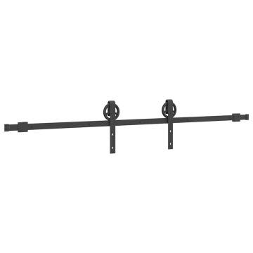 Set feronerie pentru uși glisante, negru, 200 cm, oțel - Img 4
