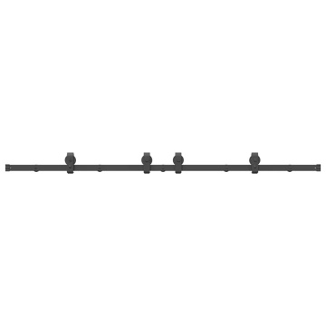 Set feronerie pentru uși glisante, negru, 200 cm, oțel - Img 2