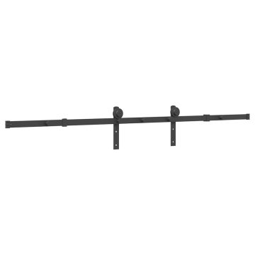 Set feronerie pentru uși glisante, negru, 200 cm, oțel - Img 6