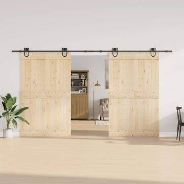 Set feronerie pentru uși glisante, negru, 200 cm, oțel - Img 3