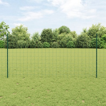Set Gard de Grădină 2 Bucăți Verde metal cu PVC 25 x 1.2 m - Img 1