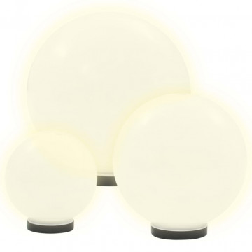 Set lămpi glob cu LED, 6 buc., 20/30/40 cm, PMMA, sferic - Img 4