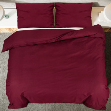 Set lenjerie cu husă de pilotă, bordo, 240x220 cm, bumbac - Img 8
