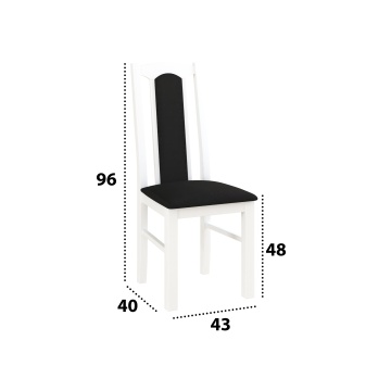Set masa extensibila 120x150cm cu 4 scaune tapitate, mb-13 max5 si s-37 boss7 b22, alb, lemn masiv de fag, stofa - Img 5