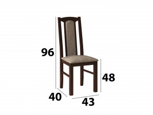 Set masa extensibila 120x150cm cu 4 scaune tapitate, mb-13 max5 si s-37 boss7 o2, nuc, lemn masiv, stofa - Img 2