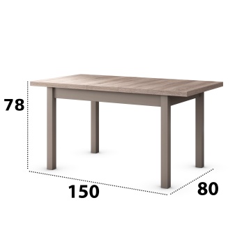 Set masa extensibila 120x150cm cu 6 scaune tapitate, mb-13 max5 si s-37 boss7 s6, sonoma, lemn masiv de fag, stofa - Img 4