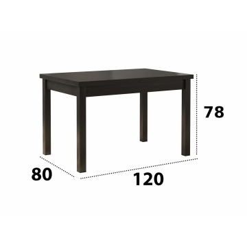 Set masa extensibila 120x150cm cu 6 scaune tapitate, mb-13 max5 si s-37 boss7 w15, wenge, lemn masiv, stofa - Img 3