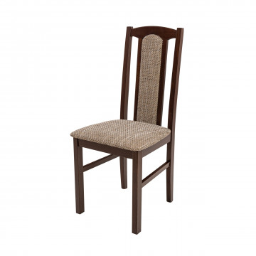 Set masa extensibila 120x150cm cu 6 scaune tapitate, mb-13 max5 si s-37 boss7 o2, nuc, lemn masiv, stofa - Img 6