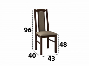 Set masa extensibila 160x200cm cu 4 scaune tapitate, mb-12 venus1 si s-37 boss7 o27a, nuc, lemn masiv de fag, stofa - Img 5