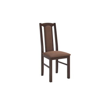 Set masa extensibila jork 200x250 cm, lemn masiv nuc, cu 10 scaune tapitate stofa maro, s-37 O15 - Img 5