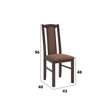 Set masa extensibila jork 250-300x100 cm, lemn masiv nuc, cu 12 scaune tapitate stofa maro, s-37 O15 - Img 3