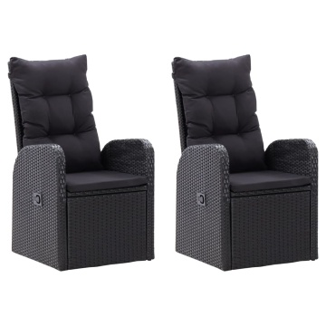 Set masă pentru grădină, 5 piese, cu perne, negru - Img 3