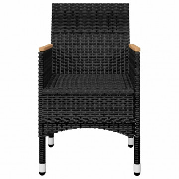 Set masă pentru grădină, 5 piese, cu perne, negru - Img 5