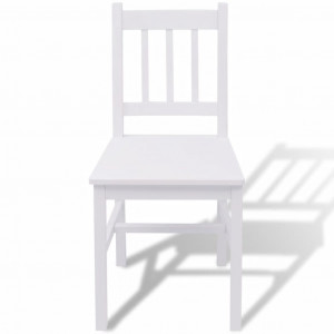 Set masă și scaune din lemn de pin, trei piese, alb - Img 4