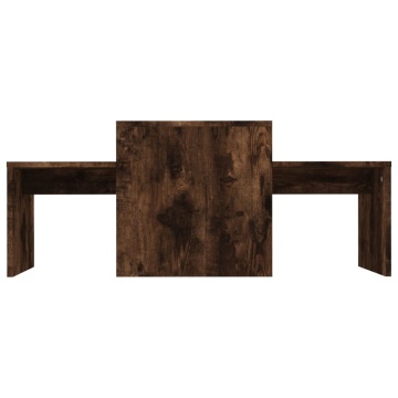Set măsuță de cafea stejar fumuriu 100x48x40 cm lemn prelucrat - Img 4