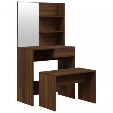 Set măsuță de toaletă, stejar maro, 74,5x40x141 cm - Img 2