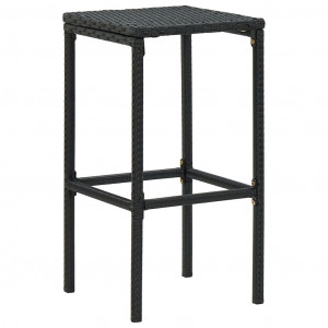 Set mobilier bar de grădină cu perne, 5 piese, negru, poliratan - Img 4