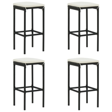 Set mobilier bar de grădină cu perne, 5 piese, negru - Img 3