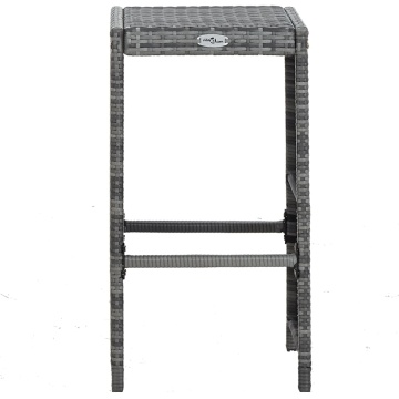 Set mobilier bar de grădină cu perne, 7 piese, gri, poliratan - Img 9