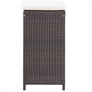 Set mobilier bar de grădină cu perne, 7 piese, maro, poliratan - Img 10