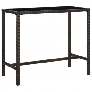 Set mobilier bar de grădină cu perne, 9 piese, maro, poliratan - Img 2