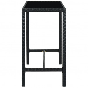 Set mobilier bar de grădină cu perne, 9 piese, negru, poliratan - Img 4