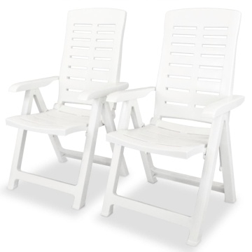Set mobilier bistro, 3 piese, alb, plastic - Img 3