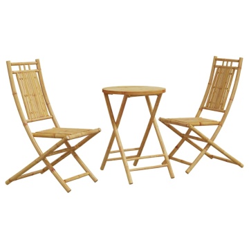 Set mobilier bistro, 3 piese, bambus - Img 2