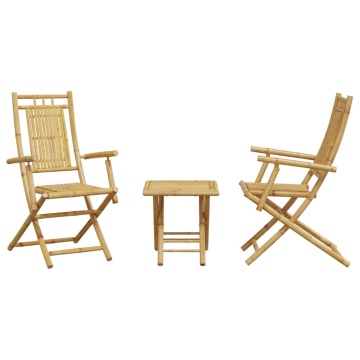 Set mobilier bistro, 3 piese, bambus - Img 4