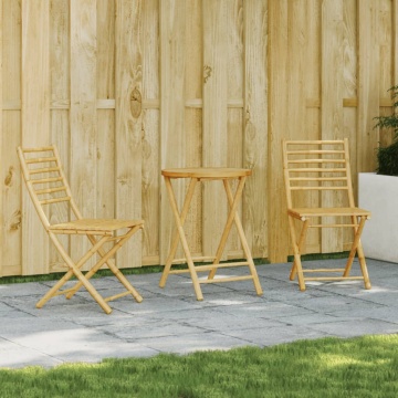 Set mobilier bistro, 3 piese, bambus - Img 2