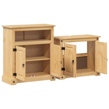 Set mobilier de baie „Corona”, 2 piese, lemn masiv de pin - Img 4