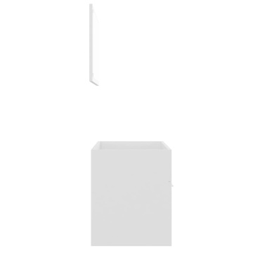 Set mobilier de baie, 2 piese, alb, PAL - Img 6