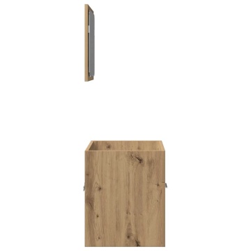 Set mobilier de baie, 2 piese, stejar artizanal, lemn prelucrat - Img 6