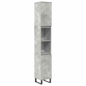 Set mobilier de baie, 3 piese, gri beton, lemn compozit - Img 4