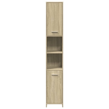 Set mobilier de baie, 3 piese, stejar sonoma, lemn prelucrat - Img 6