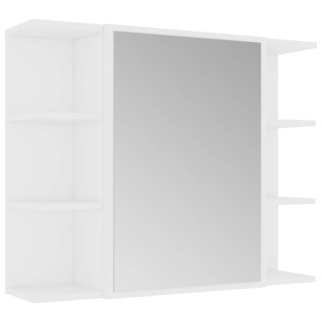 Set mobilier de baie, 4 piese, alb, lemn prelucrat - Img 3