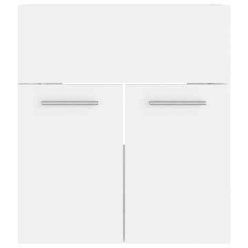 Set mobilier de baie, alb, lemn prelucrat - Img 8