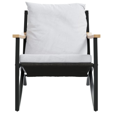 Set mobilier de balcon, 5 piese, cu perne, negru, oțel - Img 5