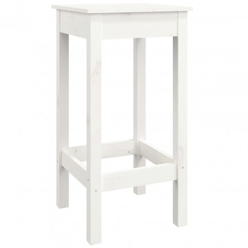 Set mobilier de bar, 7 piese, alb, lemn masiv de pin - Img 3