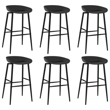 Set mobilier de bar, 7 piese, alb și negru - Img 5