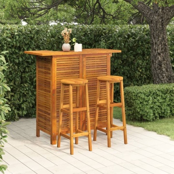 Set mobilier de bar de grădină, 3 piese, lemn masiv de acacia - Img 1