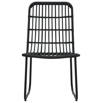 Set mobilier de bistro, 3 piese, negru, poliratan - Img 12