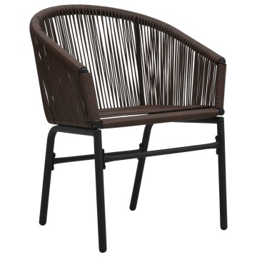 Set mobilier de bistro cu perne, 3 piese, maro, ratan PE - Img 4