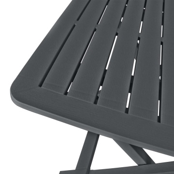 Set mobilier de bistro pliabil, 3 piese, antracit, plastic - Img 8