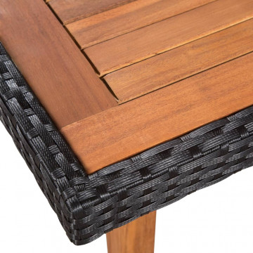 Set mobilier de exterior, 5 piese, negru și maro, poliratan - Img 6