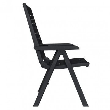 Set mobilier de exterior, 9 piese, antracit, plastic - Img 4
