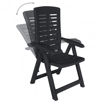 Set mobilier de exterior, 9 piese, antracit, plastic - Img 5