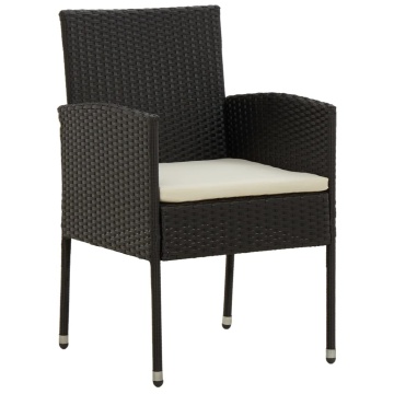 Set mobilier de exterior, 9 piese, negru, poliratan - Img 4