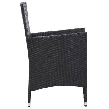 Set mobilier de exterior, 9 piese, negru, poliratan - Img 9